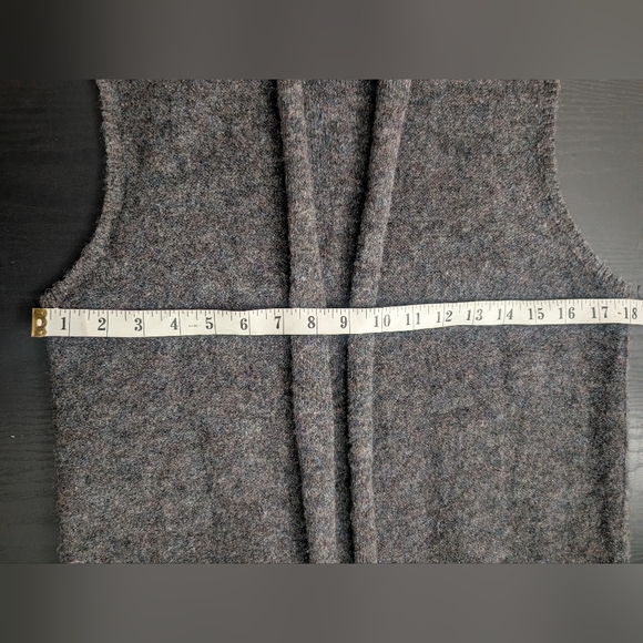 Aritzia Wilfred Dunkirk Long Sweater Vest Thick Knit Gray Wool Mohair Acrylic  S - Picture 5 of 11